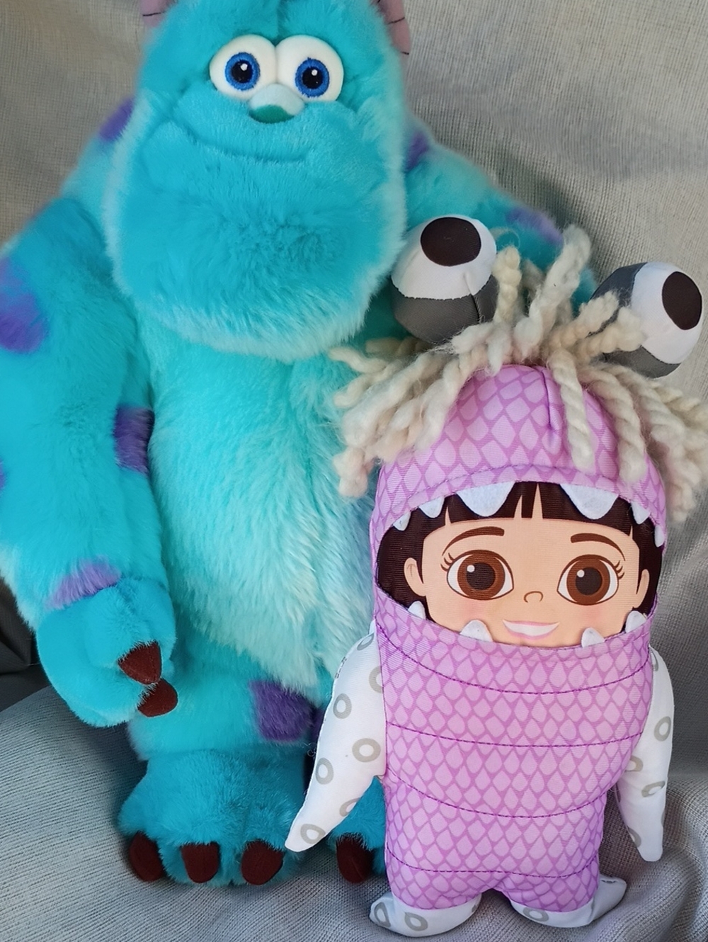 Disney Sulley Plush and Pink Monster Buddy - Blue and Pink